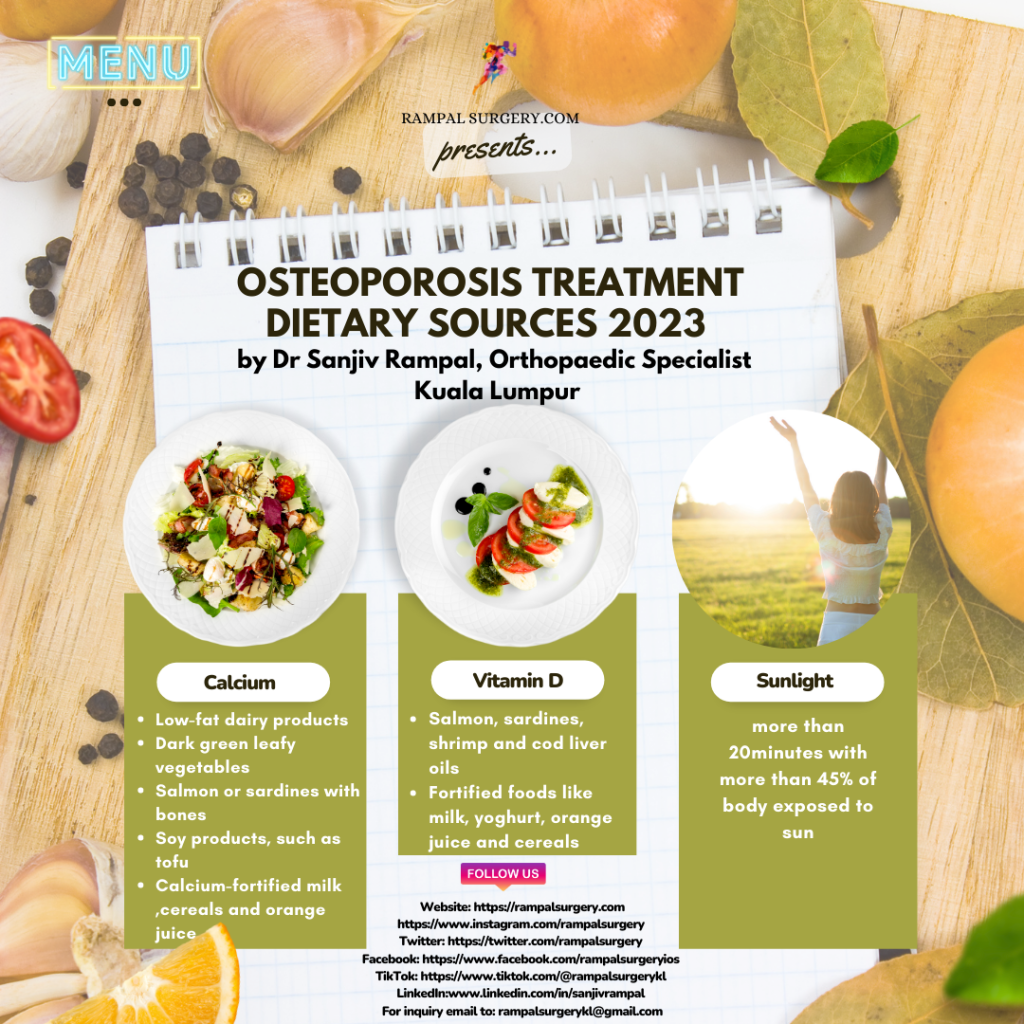 Osteoporosis Treatment Dietary sources 2023 by Dr Sanjiv Rampal Orthopaedic Specialist Kuala Lumpur